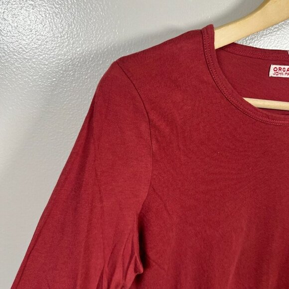 Organic John Patrick Long Sleeve T-shirt Size Medium Red Minimal Basic Layer - Picture 4 of 9